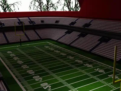American football stadium Low-poly 3D model 5