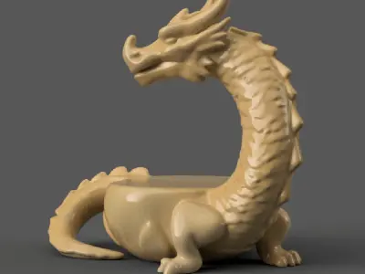 Dragon Organizer Echo Dot Holder planter candle holder 3 3D print model