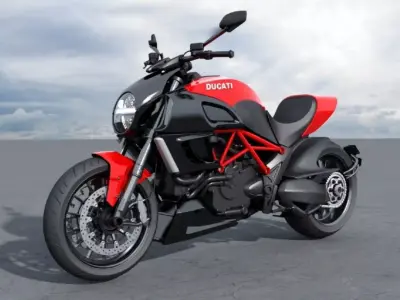 High-performance motorcycle 3D model
