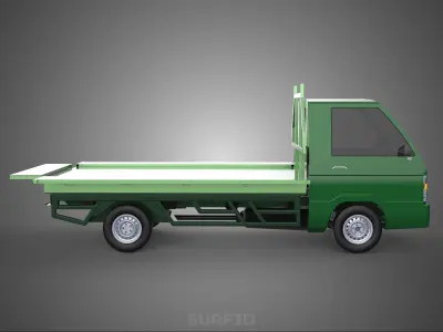 MILITARY PICKUP TRUCK CAR VEHICLE ARMY TACTICAL FLAT BED DECK 3D model