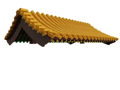 Chinese eaves Low-poly 3D model