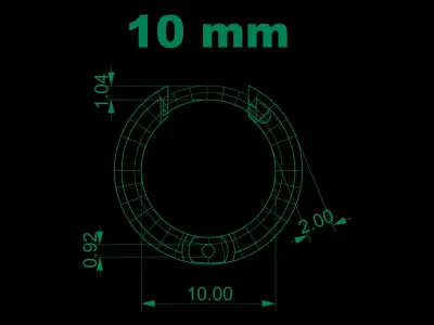 10mm round earrings 3D print model