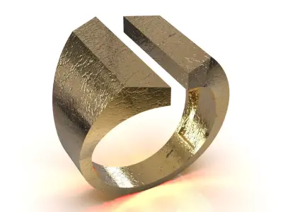 Textured Cutout Band STL 3DM 3D Ring model gr0170 3D print model