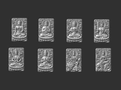 Eight Buddhas 3D print model