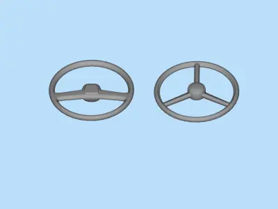 STL printable steering wheel for semi truck model kits Free 3D print model