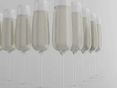 champagne glas 3D model