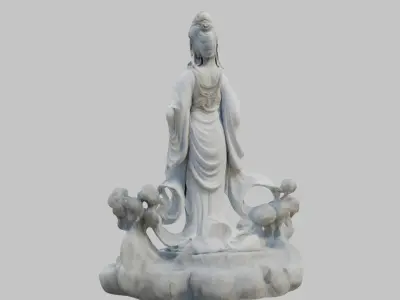 Guanyin Statue Chinese Goddess of Mercy 3D Model Low-poly 3D model