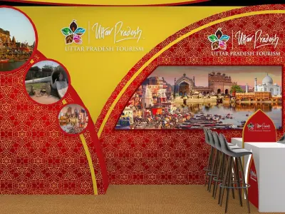 9mtr x 5mtr expo stall 2side open Exhibition Stand Design Low-poly 3D model