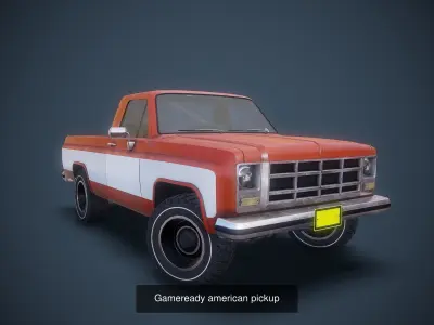 Lowpoly  Gameready american cars 3D model 2021 3D Model Pack