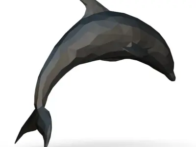 dolphin low poly polygonal 3D print model