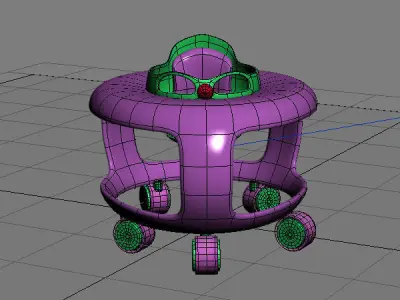 Baby Walker Cartoon 02 Low-poly 3D model