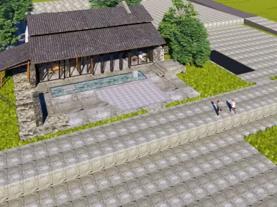 Single-storey residential accommodation 3D model
