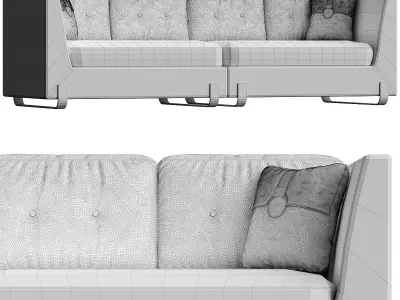 MARIE Sectional sofa By VOLPI low poly 3d model Low-poly 3D model