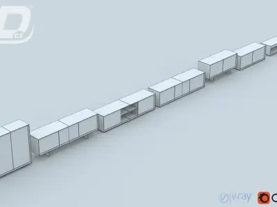 Barton Cabinet Set 3D model