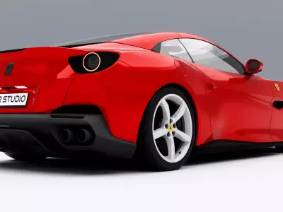 Ferrari Portofino 2018 Low-poly 3D model