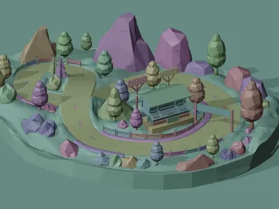 Lowpoly Race Track - Free Low-poly 3D model
