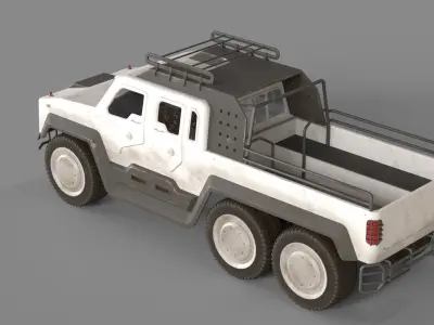 Sci-fi Jeep Low-poly 3D model