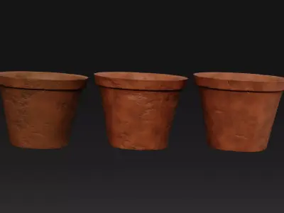 Ancient Clay pots pack Low-poly 3D model