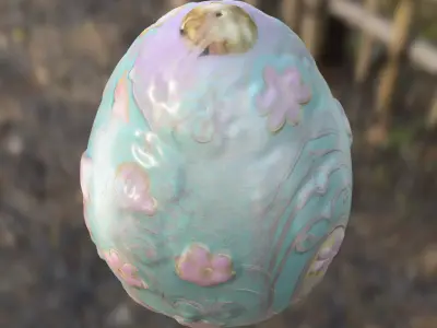 Decorative Fantasy Egg with Cute Low-poly 3D model