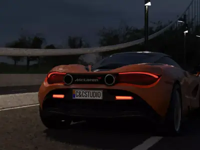  animated car driving on the road Low-poly 3D model