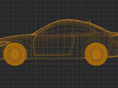 SPORT RED CAR LOW POLY - READY TO PLAY Low-poly 3D model