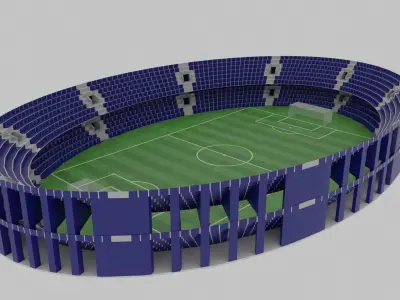  Football Stadium  Low-poly 3D model