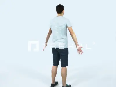 Jest 01K Animated Rigged Summer Casual Man Low-poly 3D model