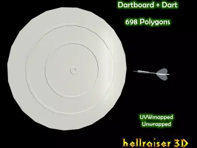 Dartboard - Includes 2 Objects Low-poly 3D model