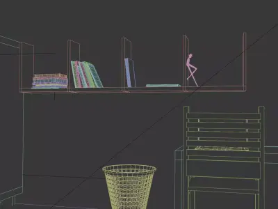 modern little bedroom 3D model