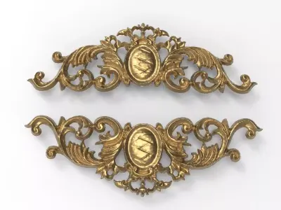 Floral Wood Carving for Furniture - 4 3D model