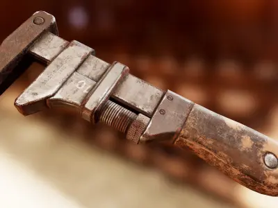 Old Wrench - PBR Game Ready Asset Low-poly 3D model