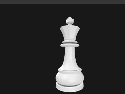  Queen Chess Piece - Game Ready 3D Model Low-poly 3D model