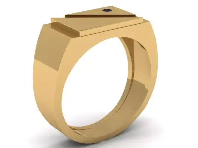 Geometric ring with triangular detail and 2mm brilliant 3D print model