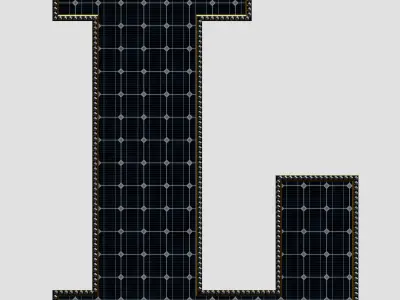 Solar Panel Letter - L 3D model