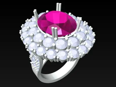 Diamond Ring - Womens Rings - N3862 3D print model