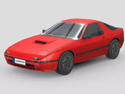 Mazda RX-7 Coupe 1985 Low-poly 3D model