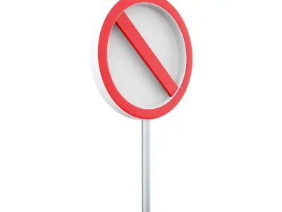 3d  No waiting sign icon 3D model