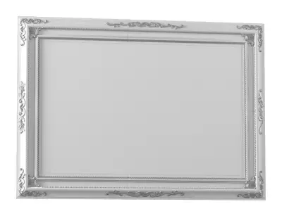 Beveled mirror in classic frame 3D model