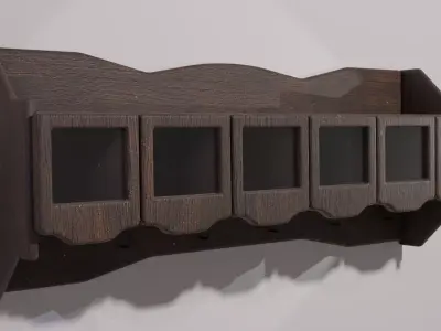 chest of drawers with wall shelf 3D model
