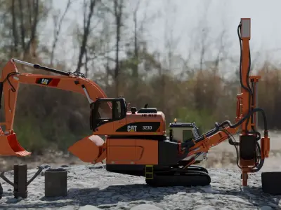 Surface Top Hammer Drill 3D model