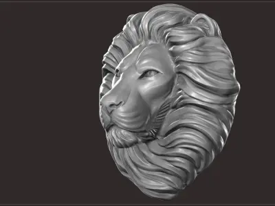 Lion bas relief  3D print model