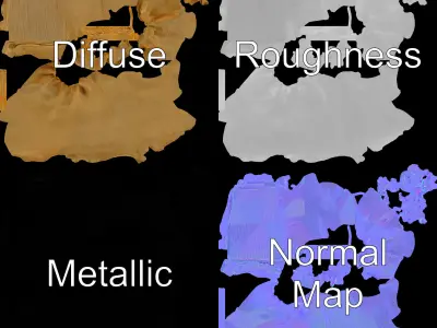 Canvas Drawstring Sack D Model Pack Low-poly 3D model