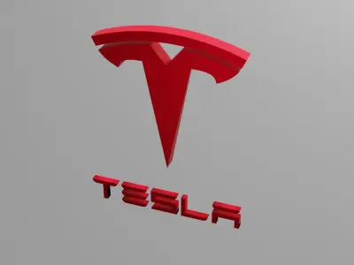 Tesla Logo Low-Poly 3D model 3D model