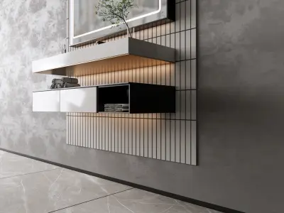 Vanity bathroom set 001 3D model