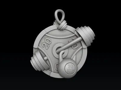 Gym Barbell Pendant 3D print model