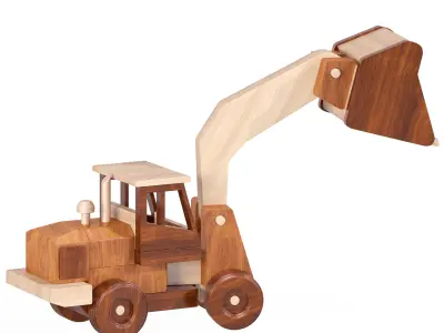 Cat dirt Loader Wood 3D model