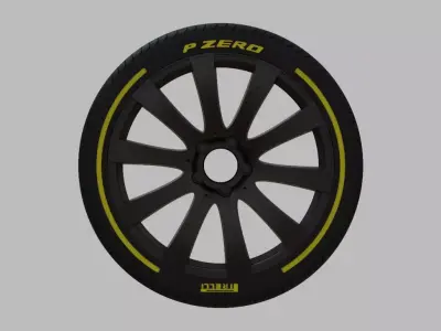 Miniature Konig Crown Rim and Tire - 3D Print - No Textures 3D print model