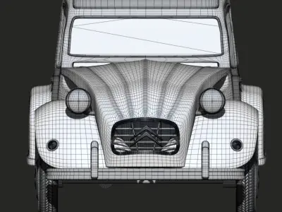 Old machine Citroen high poly model plus ready for print 3D print model