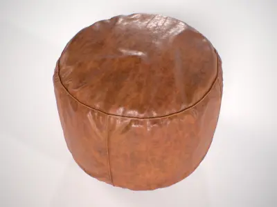 Moroccan Pouf leather Low-poly 3D model