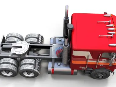 Freightliner FLT 1980 Low-poly 3D model